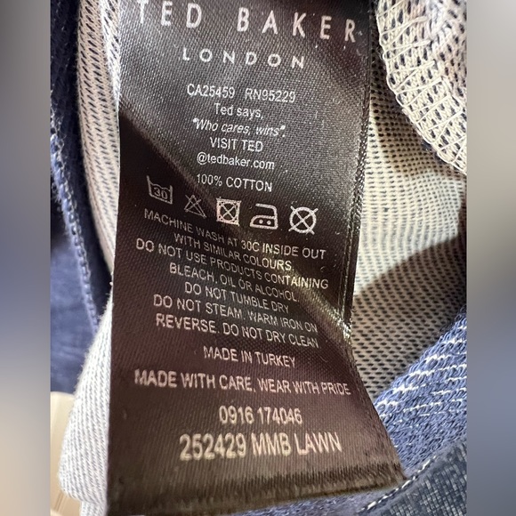 NWT Ted Baker London Lawn Colour Block Sweatshirt Sweater Navy/Pink Men’s Size:S - Picture 12 of 12